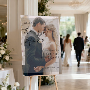 Minimalist Rehearsal Dinner Sign With Custom Photo