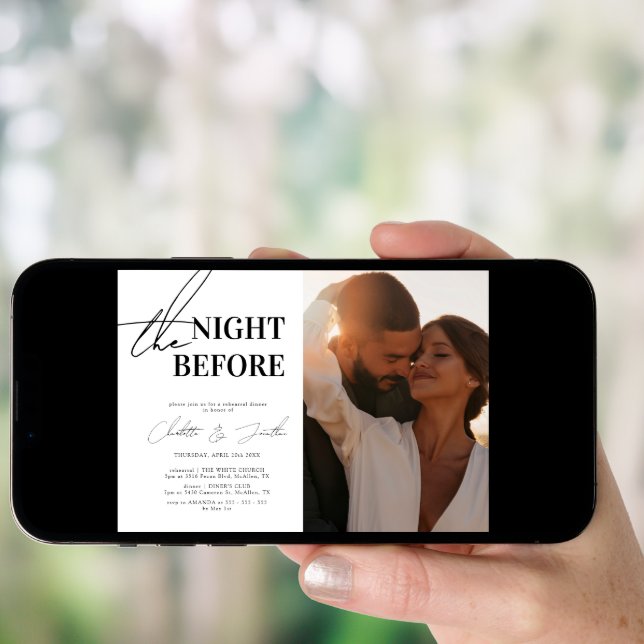 Minimalist Rehearsal Dinner The Night Before Invitation (Front Digital)