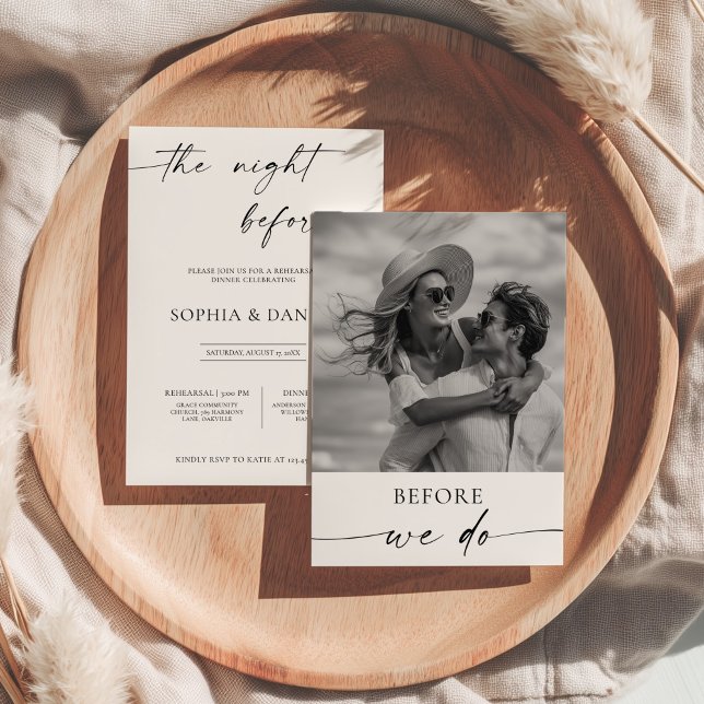 Minimalist Rehearsal Dinner The Night Before Invitation (Creator Uploaded)