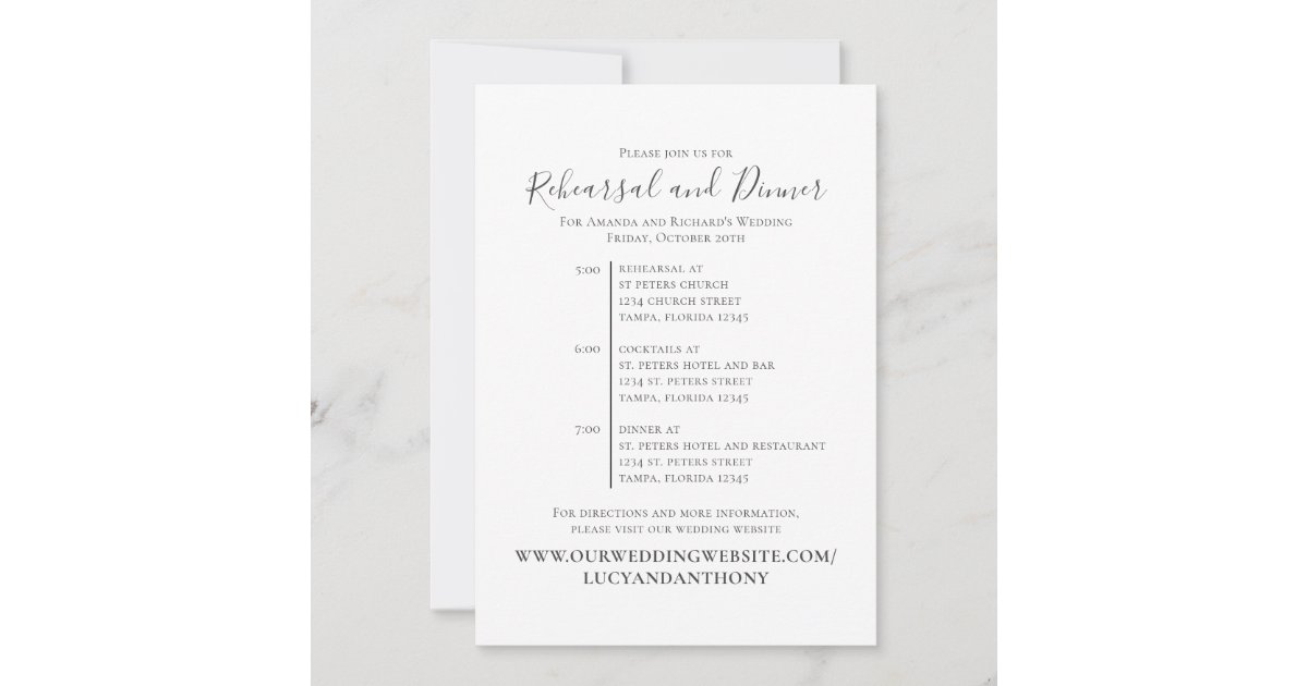 Minimalist Rehearsal Dinner Timeline Template Zazzle Minimalist Rehearsal Dinner Timeline Template Zazzle