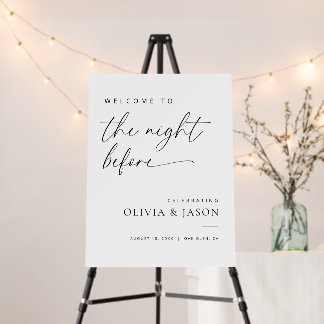 Minimalist Rehearsal Dinner Welcome Sign