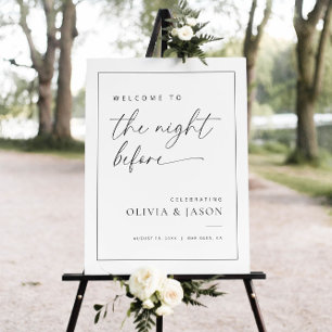 Minimalist Rehearsal Dinner Welcome Sign