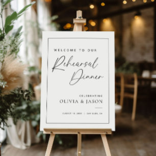 Minimalist Rehearsal Dinner Welcome Sign