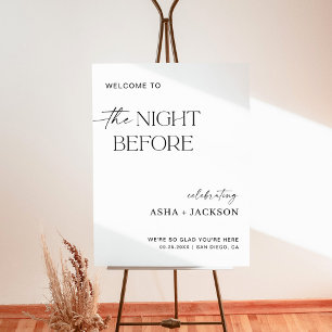 Minimalist Rehearsal Dinner Welcome Sign Boho Sign