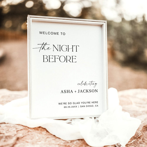 Minimalist Rehearsal Dinner Welcome Sign Poster