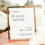 Minimalist Rehearsal Dinner Welcome Sign Poster<br><div class="desc">This lovely Customizable Rehearsal Welcome Sign features a clean black and white minimalist design- a perfect way to warmly welcome your guests to your rehearsal dinner or special event. Easily edit most wording to match your style! Text and background colors are fully editable —> click the "Customize Further" button to...</div>