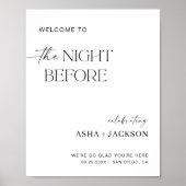 Minimalist Rehearsal Dinner Welcome Sign Poster (Front)