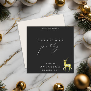 Minimalist Reindeer Corporate Christmas Party Invitation