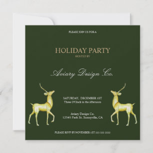 Minimalist Reindeer Corporate Christmas Party Invitation