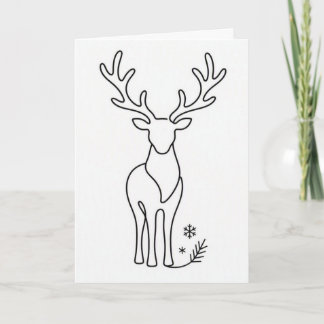 Minimalist Reindeer Line‑Art • Scandinavian🦌 Card