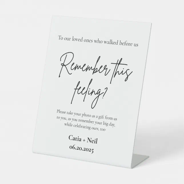 Minimalist Remember This Feeling Wedding Sign Zazzle