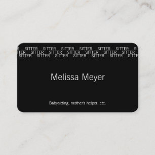 Minimalist Repeating Word Occupation Professional Business Card