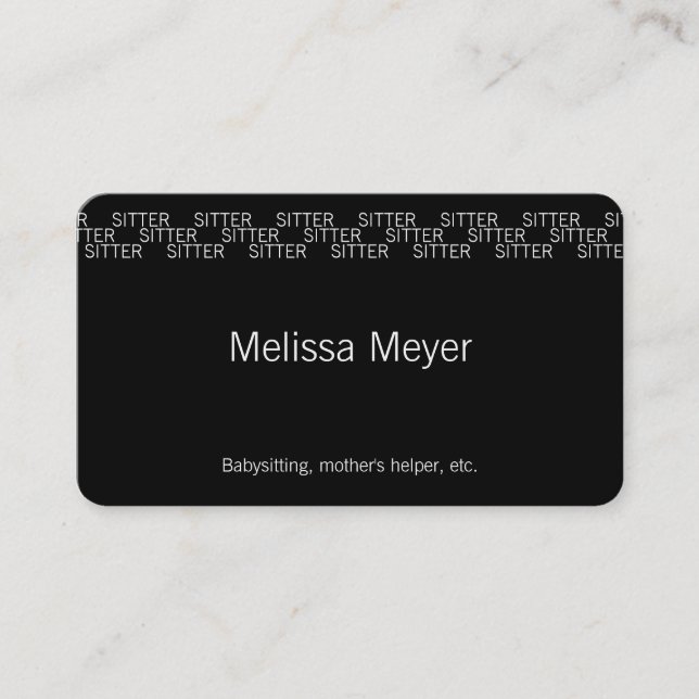Minimalist Repeating Word Occupation Professional Business Card (Front)