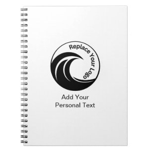 Minimalist Replace logo & Custom Text  Notebook