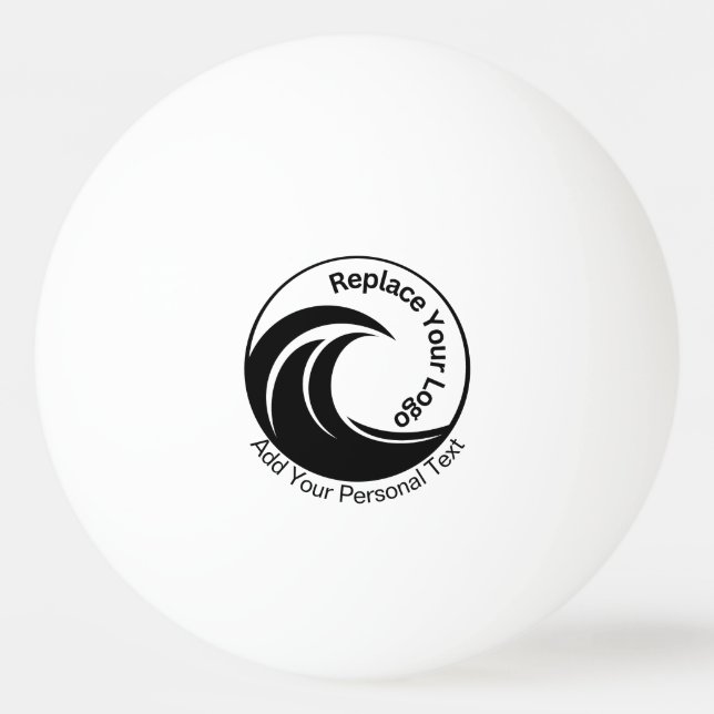 Minimalist Replace logo & Custom Text  Ping Pong Ball (Front)