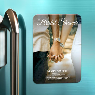 Minimalist Replace Photo Bridal Shower Favor Magnet