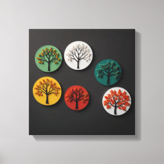 Minimalist Representation of the Four Seasons Canvas Print