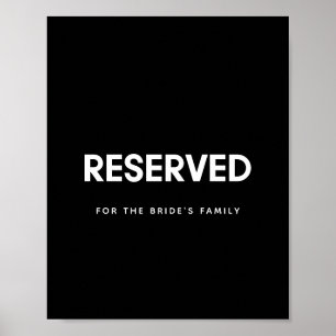 Minimalist Reserved custom wedding sign