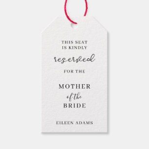 Minimalist Reserved Wedding Seating Chair Gift Tags