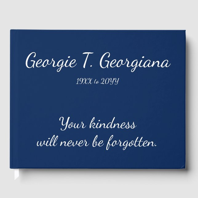 Minimalist, Respectable Memories Guestbook (Front)