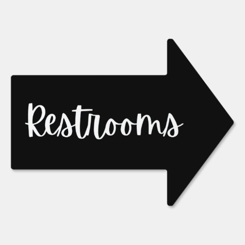 Minimalist Restrooms arrow Sign