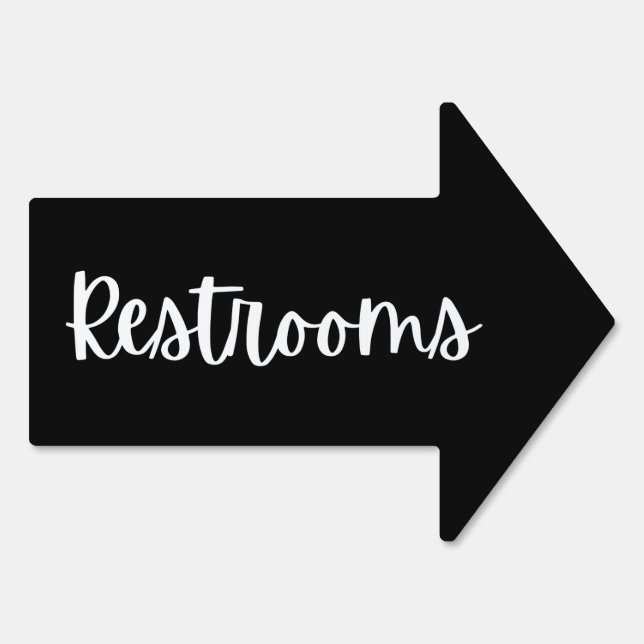 Minimalist Restrooms arrow Sign (Back)