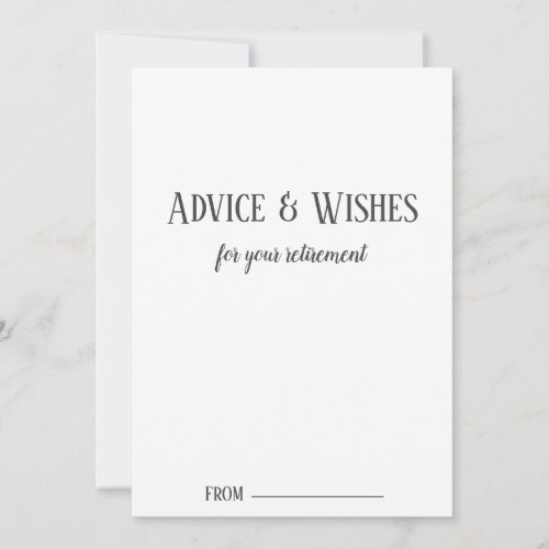 Minimalist Retirement Advice Cards