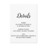Minimalist Retirement Detail Insert Card Minimalist Retirement Detail Insert Card