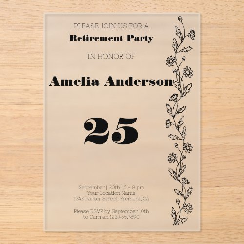 Minimalist retirement modern daisy black
