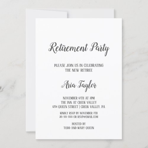 Minimalist Retirement Party Invitation