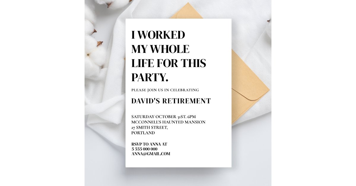 Minimalist Retirement Party Modern Farewell Party Invitation | Zazzle