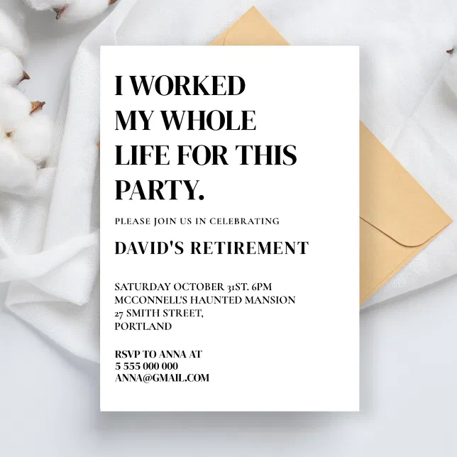 Minimalist Retirement Party Modern Farewell Party Invitation | Zazzle