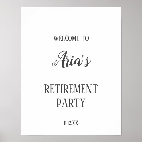 Minimalist Retirement Party Welcome Sign