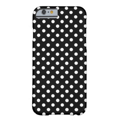 Minimalist retro Black white polka dots  Barely There iPhone 6 Case