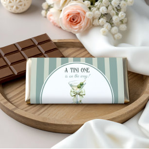 Minimalist Retro Bow Tini One Martini Baby Shower Hershey Bar Favors