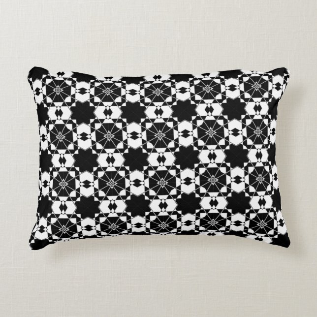 Minimalist retro check pattern – Monochrome design Accent Pillow (Front)