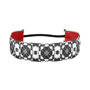 Minimalist retro check pattern – Monochrome design Athletic Headband