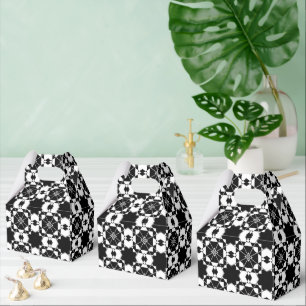 Minimalist retro check pattern – Monochrome design Favor Boxes