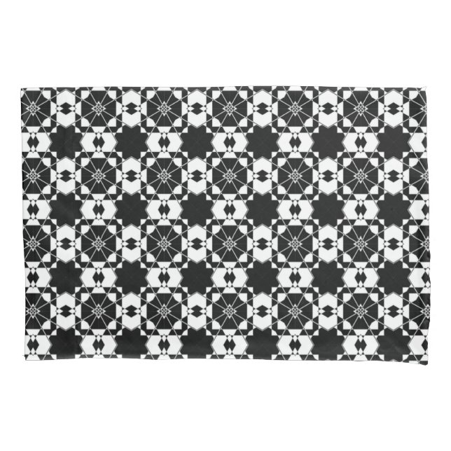 Minimalist retro check pattern – Monochrome design Pillow Case (Front)