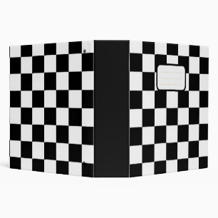 Minimalist Retro Checkered – Monochrome Streetwear 3 Ring Binder