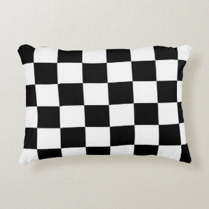Minimalist Retro Checkered – Monochrome Streetwear Accent Pillow