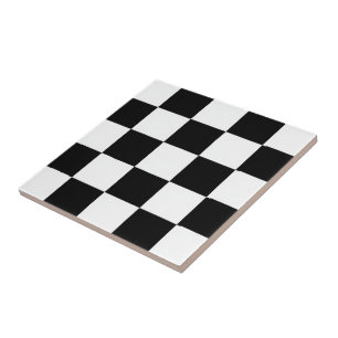 Minimalist Retro Checkered – Monochrome Streetwear Ceramic Tile