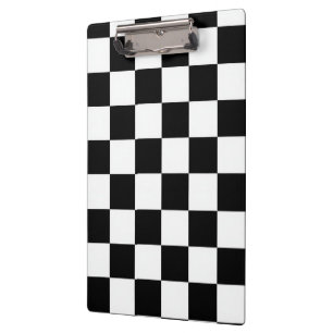 Minimalist Retro Checkered – Monochrome Streetwear Clipboard