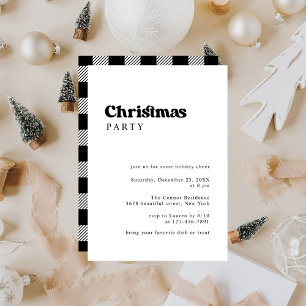 Minimalist Retro Christmas Party Invitation
