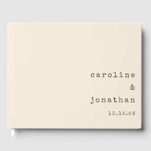 Minimalist Retro Cream Typewriter Custom Wedding Guest Book