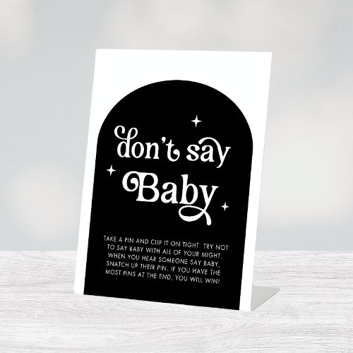 Minimalist Retro Dont Say Baby Game Sign