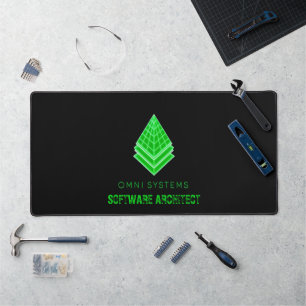 Minimalist Retro-Futurism Omni Systems Tech Desk Mat