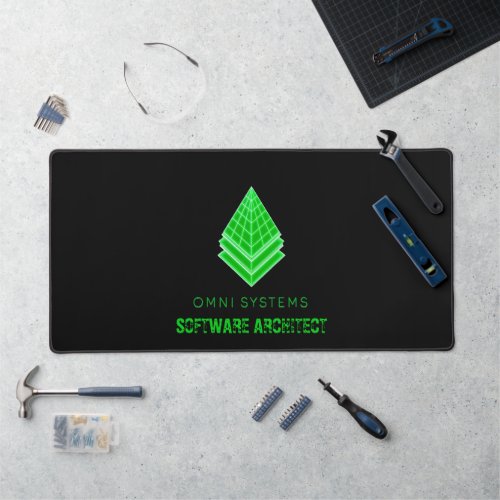 Minimalist Retro-Futurism Omni Systems Tech Desk Mat