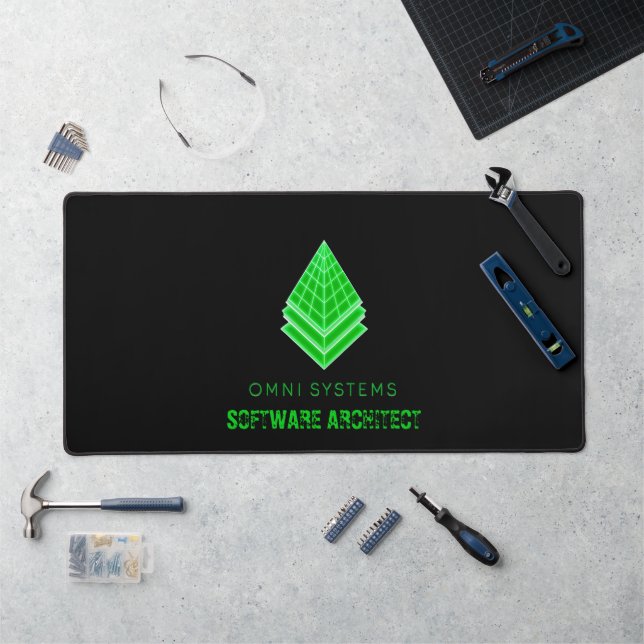 Minimalist Retro-Futurism Omni Systems Tech Desk Mat (Workstation)