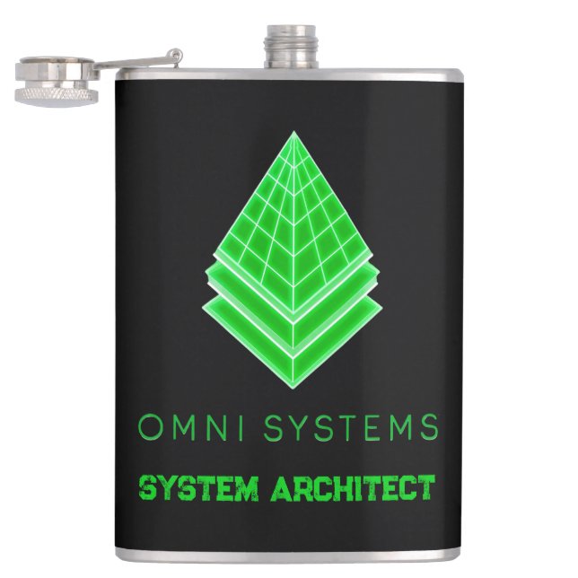 Minimalist Retro-Futurism Omni Systems Tech Flask (Opened)